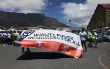 FILE: Members and supporters of Equal Education and Social Justice Coalition marching to Parliament. They want Parliament’s police committee to fulfill its role in overseeing a revision of the way police resources are allocated. Picture: Monique Mortlock/EWN.
