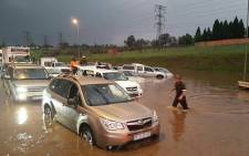 Emer-G-Med paramedics are on-scene N3 Linksfield, where upwards of 70 cars have been flooded - some pushed off the road. Picture: @EMER_G_MED.