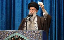 A handout picture provided by the office of Iran's Supreme Leader Ayatollah Ali Khamenei on 17 January 2020 shows him delivering a sermon to the crowd during Friday prayers in the capital Tehran. Picture: AFP