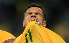 Brazil's Philippe Coutinho celebrates after scoring against Ecuador during their 2018 World Cup football qualifier match in Porto Alegre, Brazil, on 31 August  2017. Picture: AFP.