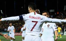Cristiano Ronaldo celebrates his goal against Lithuania in their Euro 2020 qualifier on 10 September 2019. Picture: @UEFAEURO/Twitter