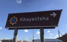 Khayelitsha police station sign. Image Credit: Lizell Persens/Eyewitness News
