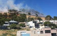 A fire broke out Saturday morning on Table Mountain's Signal Hill. Picture: Saya Jones-Pierce.