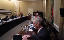 FILE: President Cyril Ramaphosa held a meeting with political party leaders on 18 March 2020 to discuss the national response to the Coronavirus (COVID-19) disaster. Picture: Kevin Brandt/Eyewitness News.