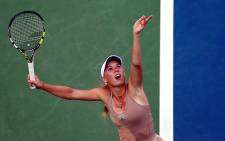 Danish tennis ace Caroline Wozniacki serves the ball at the US Open on 31 August 2014. Picture: Official US Open Facebook page.