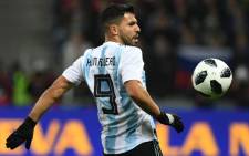 Argentina forward Sergio Aguero in action during an international match. Picture: AFP