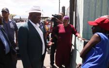 Cele visited the scene where two shootings took place over the weekend. He spoke to residents about the recent events before addressing community stakeholders. Picture: Bertram Malgas