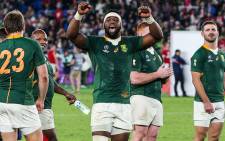 FILE: Springbok captain Siya Kolisi celebrates with his team after beating Wales 19-6 during their semi-final World Rugby match on 27 October 2019. Picture: www.springboks.rugby