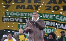 ANC Western Cape leader Marius Fransman speaks to the crowd at Nyanga Stadium, Western Cape, 4 Mat 2014. Picture: Renee de Villiers/EWN.