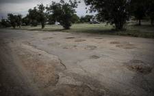Potholes in Mahikeng. Picture: Abigail Javier/Eyewitness News