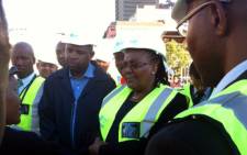 Transport Minister Dipuo Peters travelled on a train from Kraaifontein to the Cape Town CBD on Tuesday 11 March 2014 as part of an on sight inspection. Picture: Chanel September/EWN