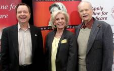 (L-R) Actor Paul OKeefe, actress Patty Duke and actor Eddie Applegate attend the Social Security Administration Reunites the cast of The Patty Duke Show press conference at the Paley Center for Media on March 23, 2010 in Beverly Hills, California. Picture: AFP/Frederick M. Brown/Getty Images