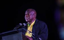 ANC president Cyril Ramaphosa at the launch of the ANC elections manifesto at Church Square in Pretoria on 27 September 2021. Picture: Abigail Javier/Eyewitness News
