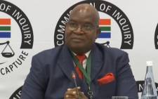 A YouTube screengrab of former Public Service and Administration Minister Richard Baloyi testifying at the state capture commission of inquiry in Parktown, Johannesburg, on 3 December 2019. 






