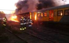 In Cape Town, commuters have burnt trains, saying drivers are always late and thus making them late for work. Picture: Shantel Moses