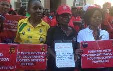 FILE: Workers protest as public sector unions seek to strike a wage deal on 19 May 2015. Picture: EWN