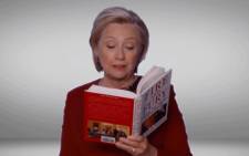 A screengrab shows Hillary Clinton read excerpts from Michael Wolff’s book 'Fire and Fury' during a pre-taped parody sketch. Picture: The Late Late Show with James Corden/Youtube.com