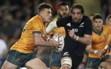 Australia's Tom Banks runs with the ball during the first rugby Test of Bledisloe Cup between the New Zealand and Australia at Eden Park in Auckland on 7 August 2021. Picture: Michael Bradley/AFP