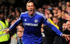 Chelsea's striker Fernando Torres celebrates his goal during the English Premier League football match against Manchester City at Stamford Bridge on 27 October, 2013. Picture: AFP