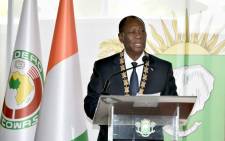 Ivorian President Alassane Ouattara delivers a speech on 14 December 2020 during his inauguration ceremony in Abidjan. Picture: AFP