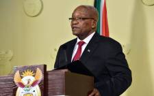 Jacob Zuma delivering an address on 14 February 2018 in which he announced his resignation as president of South Africa. Picture: GCIS