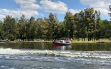 The police’s water wing conduct a search and rescue operation on 18 October 2020 for the missing passengers of a boat that capsized in the Vaal River Spider Valley on 17 October 2020. Picture: Supplied