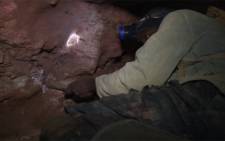 Illegal miners, commonly known as zama zamas, travel deep underground each day. Picture: Screengrab/CNN.
