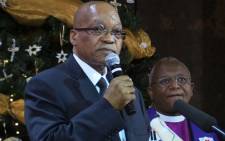 President Jacob Zuma delivers a speech during the memorial service at Bryanston Church, north of Johannesburg on 8 December 2013. Picture: Christa Van der Walt/EWN.