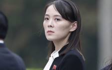 This file photo taken on 2 March 2019 shows Kim Yo Jong, sister of North Korea's leader Kim Jong Un, attending a wreath-laying ceremony at the Ho Chi Minh Mausoleum during a visit to Hanoi. Picture: AFP.
