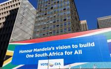 The DA on 26 April 2019 launched a new billboard in the Johannesburg CBD less than two weeks before the general elections. Picture: @Our_DA/Twitter 