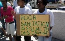 FILE: Protesters outside the Cape Town Civic Centre on 20 October 2010 unhappy with the Makhaza toilet saga. Picture: EWN