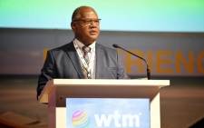 FILE: Cape Town mayor Dan Plato addresses delegates at this year’s World Travel Market Africa conference. Picture: @wtmafrica/Facebook.com.