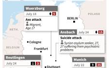 Graphic map showing the attacks in Germany.