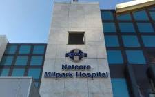 FILE: The Netcare Hospital in Milpark, Johannesburg. Picture: EWN