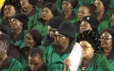 A screengrab of ANCWL members at a memorial service for Winnie Madikizela-Mandela in Soweto.