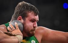 South Africa's Kyle Blignaut competes in the men's shot put qualification during the Tokyo 2020 Olympic Games at the Olympic Stadium in Tokyo on August 3, 2021. Picture: Andrej Isakovic / AFP