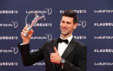 Laureus World Sportsman of The Year 2019 winner Serbia’s tennis player Novak Djokovic poses with his award at the 2019 Laureus World Sports Awards ceremony at the Sporting Monte-Carlo complex in Monaco on 18 February 2019. Picture: AFP.