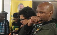 ANC spokesperson Zizi Kodwa (foreground) and deputy secretary-general Jessie Duarte at a media conference at Nasrec on 17 December 2017. Picture: @MYANC/Twitter