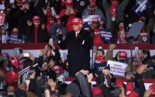 President Donald Trump speaks to supporters during a campaign rally at the Kenosha Regional Airport on November 02, 2020 in Kenosha, Wisconsin. Picture: AFP