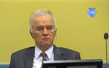 FILE: A screen grab released by the International Criminal Tribunal for the former Yugoslavia (ICTY) shows former Bosnian Serb army chief Ratko Mladic sitting in the courtroom on 16 May 2012 in The Hague. Picture: AFP