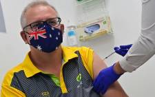 Australia's Prime Minister Scott Morrison receives a dose of the Pfizer/BioNTech COVID-19 vaccine at the Castle Hill Medical Centre in Sydney on 21 February 2021. Picture: Steven Saphore/AFP