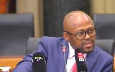 A video screengrab of advocate Simphiwe Mlotshwa during the interview for the position of National Director of Public Prosecutions in Pretoria on 16 November. Picture: YouTube.