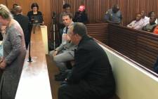 Theo Jackson and Willem Oosthuizen appear in the High Court sitting at Middelburg magistrates court on 23 October 2017. Picture: Pelane Phakgadi/EWN