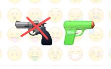 Apple Inc. is replacing the pistol emoji with a green water gun in the next version of its iPhone and iPad operating system. Picture: Screengrab