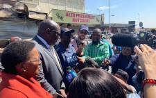 Gauteng Premier David Makhura was in Alexandra on 3 September 2019 together with Community Safety MEC Faith Mazibuko and Provincial Police Commissioner Elias Mawela following mass looting and violence that gripped parts of the township. Picture: @GautengANC/Twitter