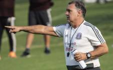 Mexico's national football team coach, Argentinian Gerardo "Tata" Martino, conducts a training session at the High-Performance Centre (CAR) in the outskirts of Mexico City, on February 11, 2019. Martino conducted his first training session with the Mexican national team. Picture: AFP.