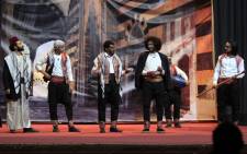 Yemeni actors rehearse on the eve of the premiere of a play entitled 'Yemeni Film', a comedic production that touches on the current struggles of local artists, in the capital Sanaa, on 23 December 2020. Picture: AFP