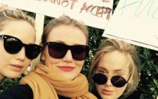 Adele pictured with Cameron Diaz (C) and Jennifer Lawrence (L). Picture: @adele/Instagram