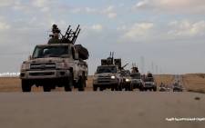 FILE: This grab obtained from a video published on the Libyan strongman Khalifa Haftar's self-proclaimed Libyan National Army War Information Division's Facebook page on 3 April 2019, allegedly shows military convoys heading towards western Libya and Tripoli, coming from the LNA controlled territory in the east. Picture: AFP