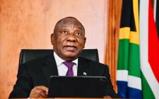  President Cyril Ramaphosa participates in a virtual US-SA business and investment roundtable on 11 November 2020. Image: @PresidencyZA/Twitter.